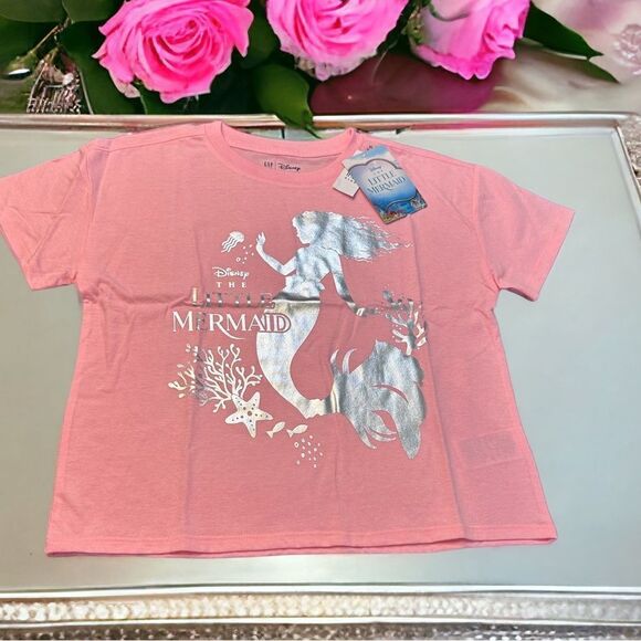 NWT GAP Disney Kids Little Mermaid Cropped Tee (XL/12) - Picture 1 of 5